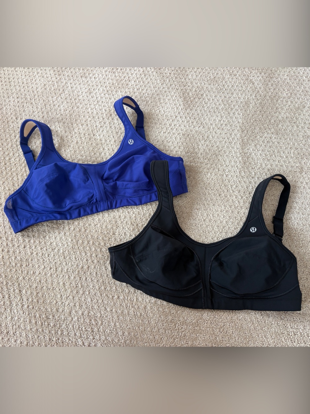 lululemon High-Support Wireless Sports Bras - Black & Royal Blue Bundle